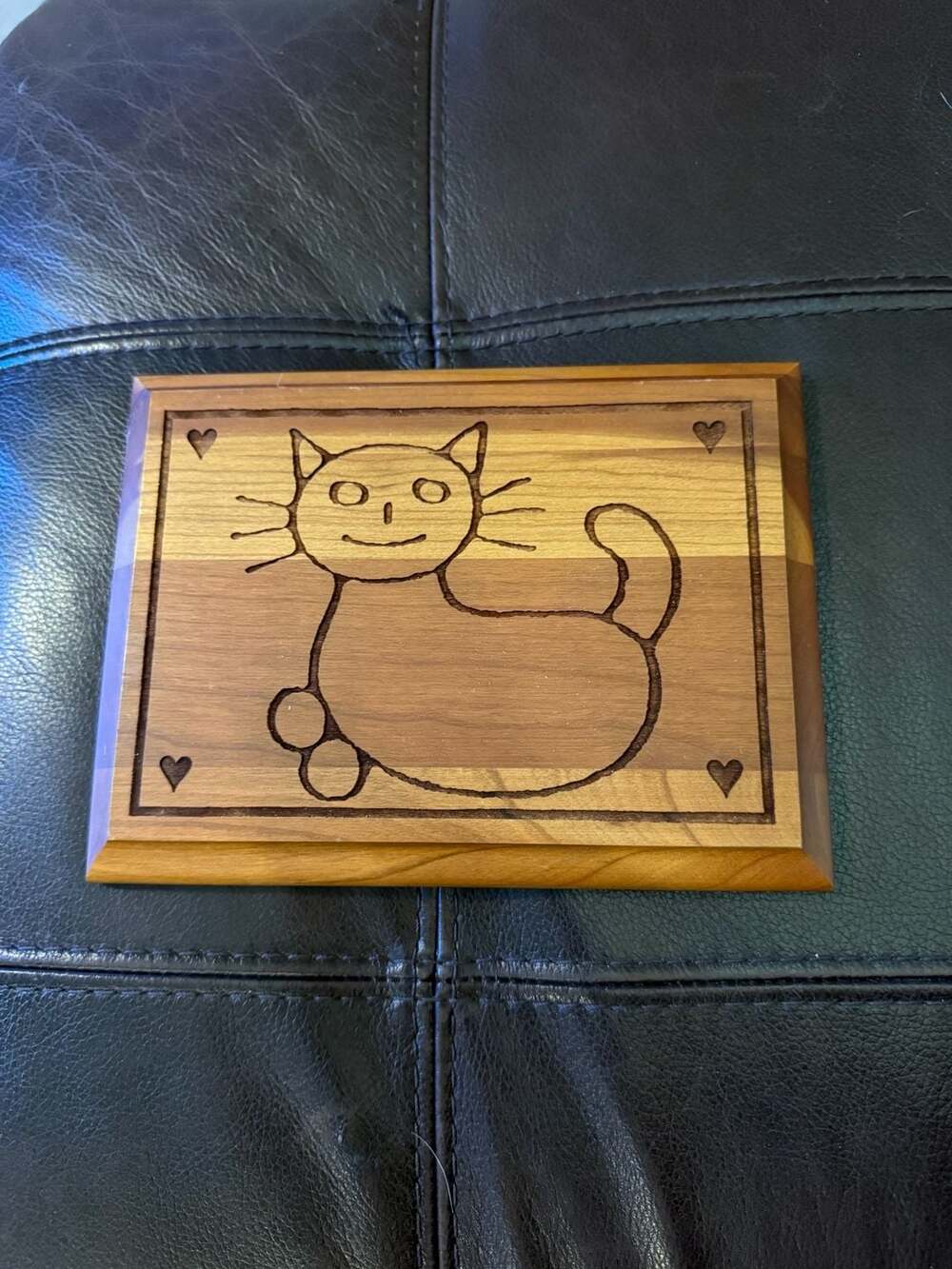 Rivertown Trading Company Kind-Hearted Woman Sign Woodburned Cat Wooden Plaque